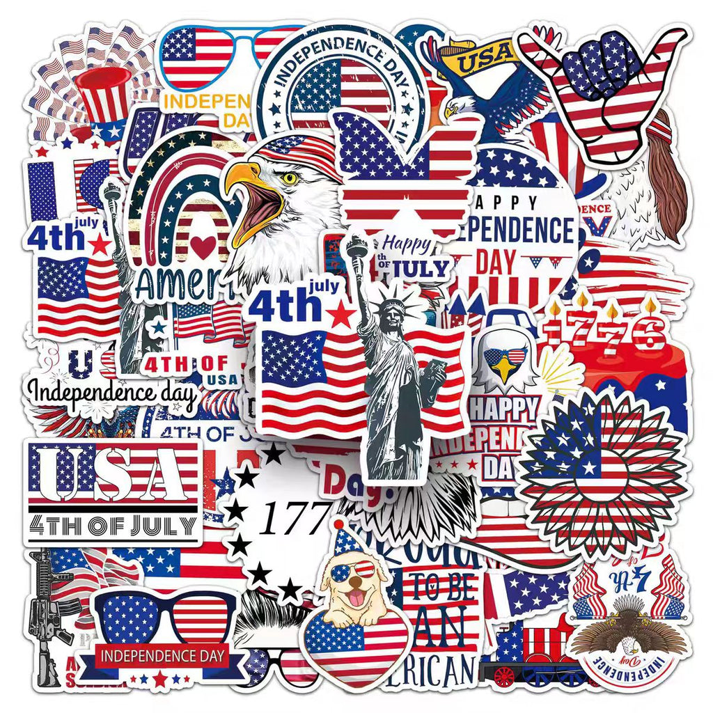 50 USA Independence Day Graffiti Personalized Creative Waterproof Decorative Stickers Robot Decorative Stickers