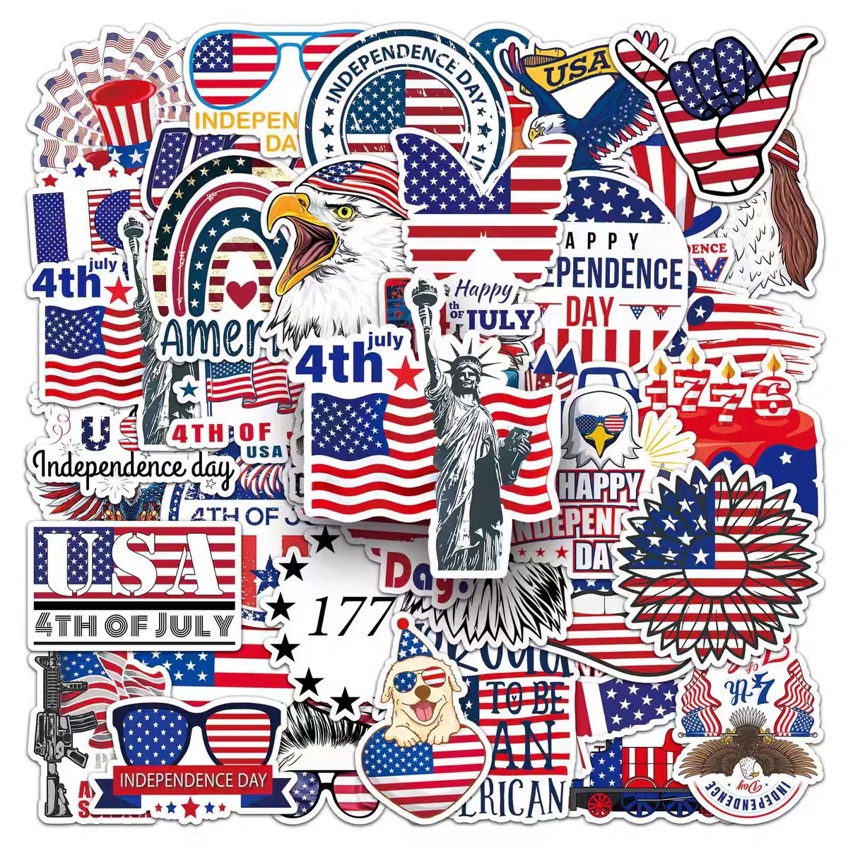 50 USA Independence Day Graffiti Personalized Creative Waterproof Decorative Stickers Robot Decorative Stickers