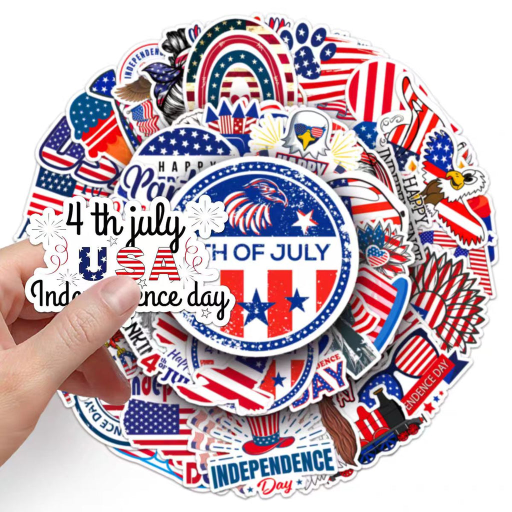50 USA Independence Day Graffiti Personalized Creative Waterproof Decorative Stickers Robot Decorative Stickers