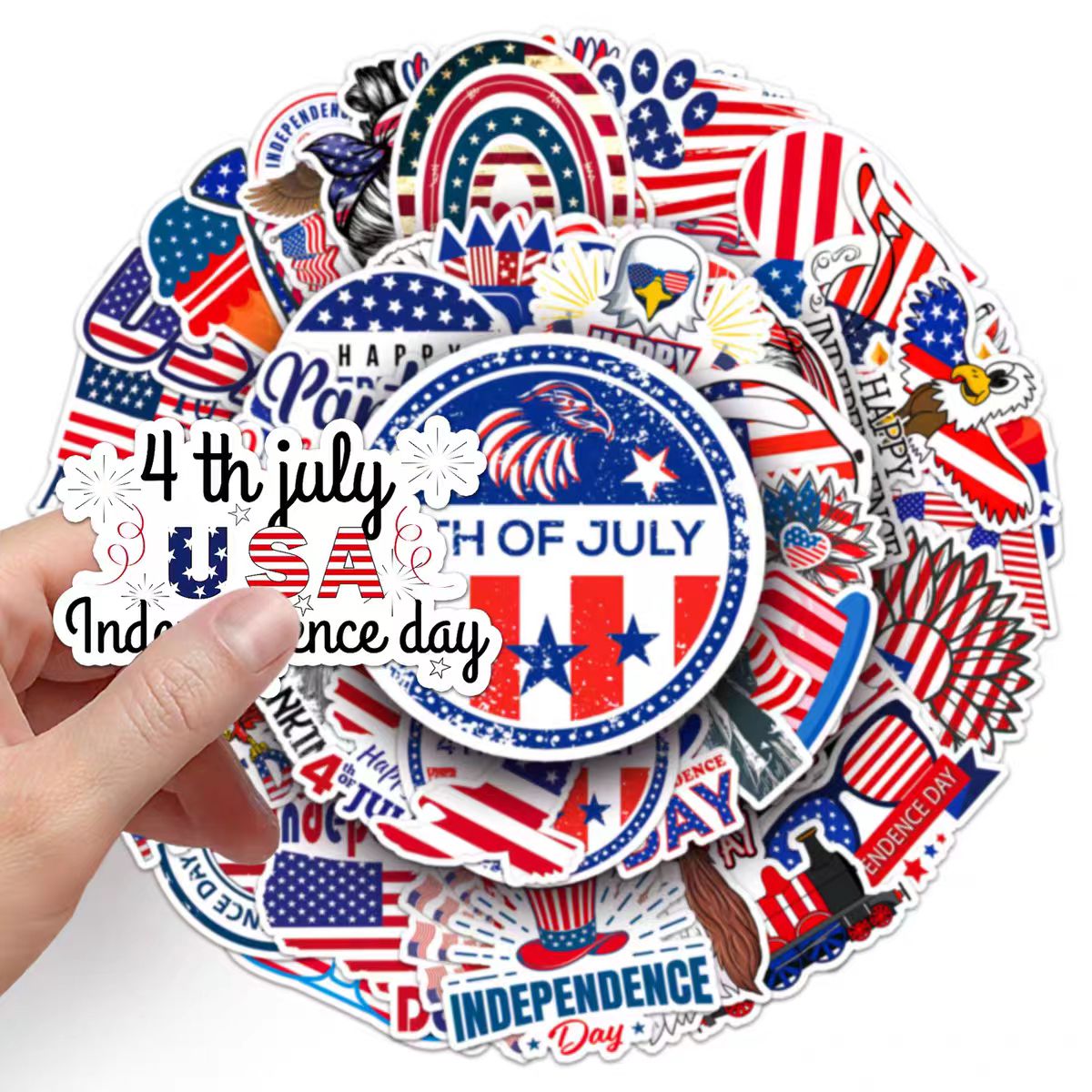 50 USA Independence Day Graffiti Personalized Creative Waterproof Decorative Stickers Robot Decorative Stickers