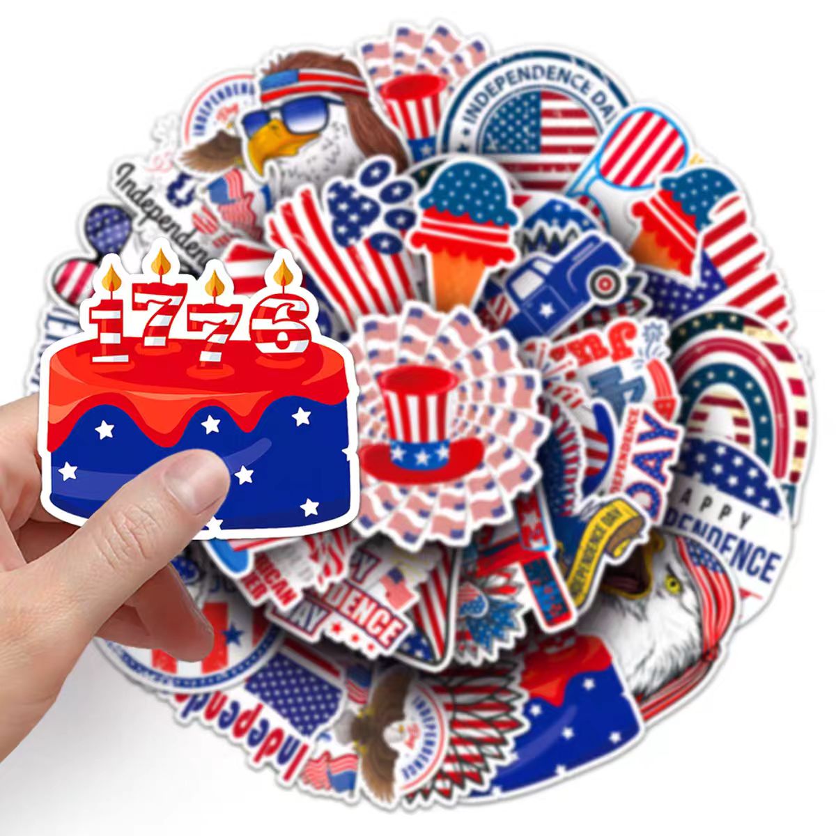 50 USA Independence Day Graffiti Personalized Creative Waterproof Decorative Stickers Robot Decorative Stickers