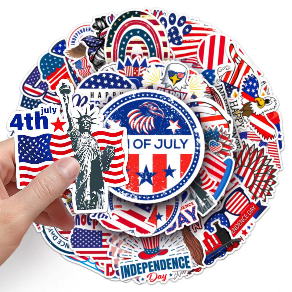 50 USA Independence Day Graffiti Personalized Creative Waterproof Decorative Stickers Robot Decorative Stickers